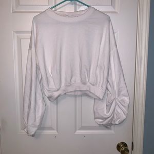 Missguided White Cropped Sweatshirt